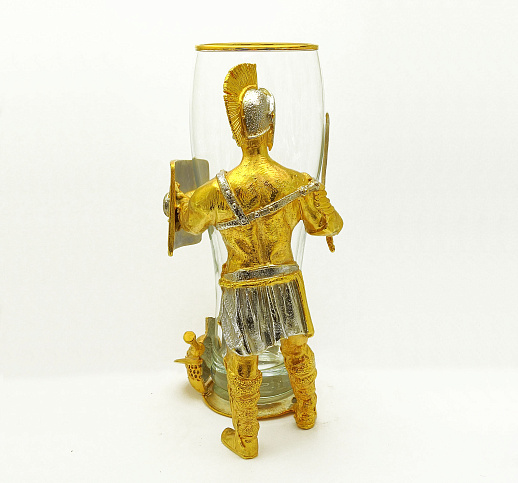 Пивной бокал "Греческий воин" позолота