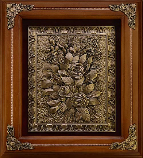 Деревянная ключница "Розы"