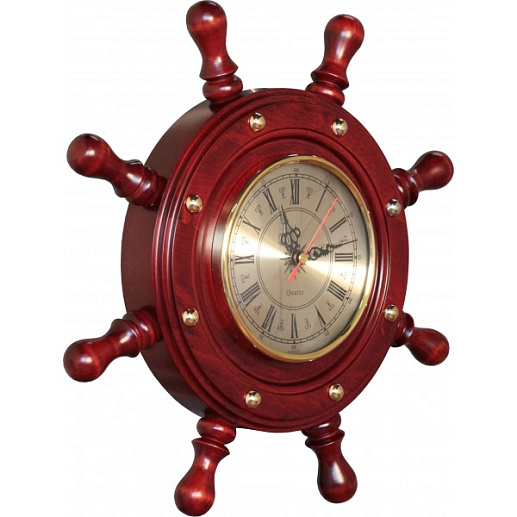 Штурвал сувенирный, часы (8 ручек)
