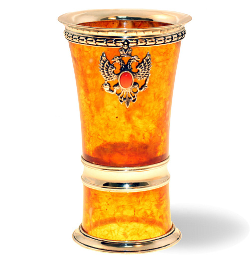 Стопка для водки из камня (янтарь)