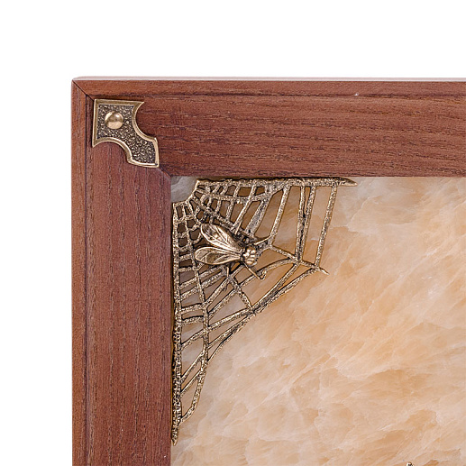 Бронзовая картина-панно на ониксе "Паук"