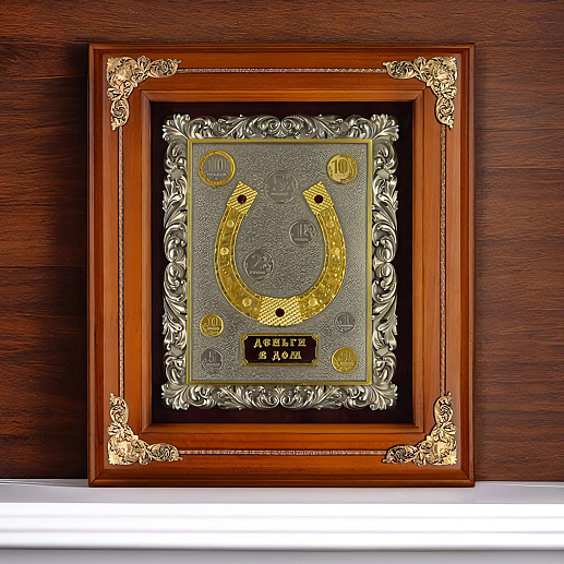 Деревянная ключница "Подкова" с золочением