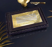 Кожаная визитница "Стив Джобс". Златоуст