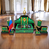 Письменный набор из малахита "Держава"