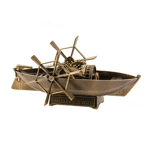 Бронзовая лодка Л. да Винчи с гребным колесом