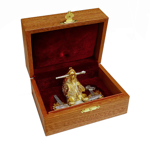 Бронзовая вешалка для сумок "Собака"