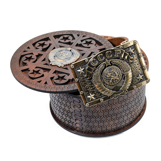 Ремень кожаный с пряжкой "Герб СССР"