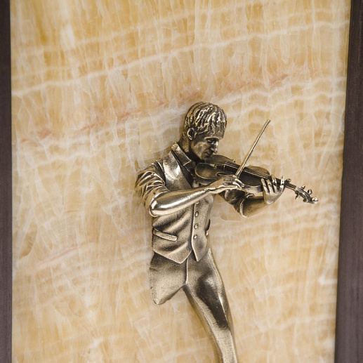 Бронзовая картина "Скрипач"