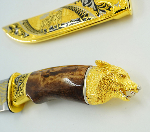 Нож "Волк" /в коробке/ № 3 дамаск. купить с доставкой Нож "Волк" /в коробке/ № 3 дамаск.