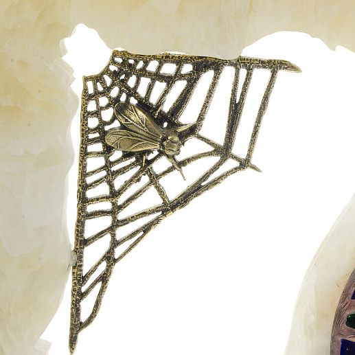 Бронзовая картина на ониксе "Паук" новая