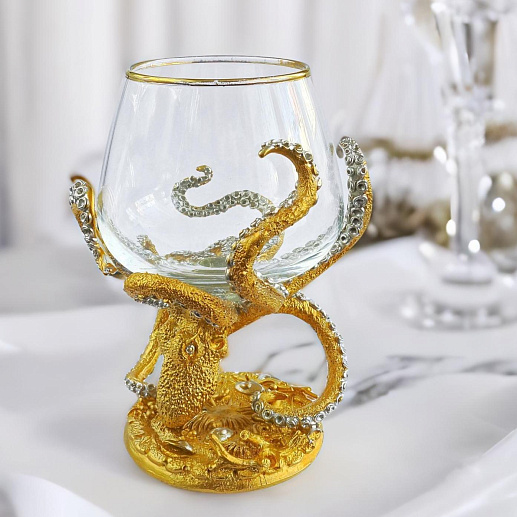 Коньячный бокал "Осьминог". Позолота купить с доставкой Коньячный бокал "Осьминог". Позолота
