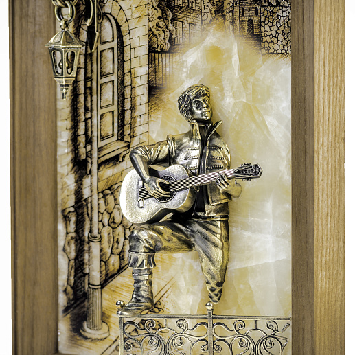 Бронзовая картина "Серенада. Парень"