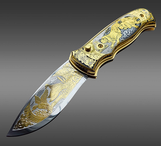 Нож складной "Охотничьи собаки"