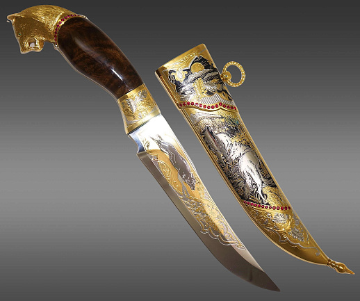 Нож "Волк" /в коробке/ № 2. Златоуст