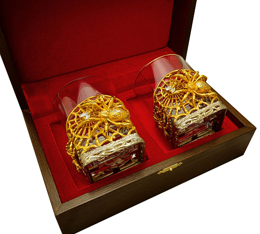 Бокалы для виски "Паук". Позолота