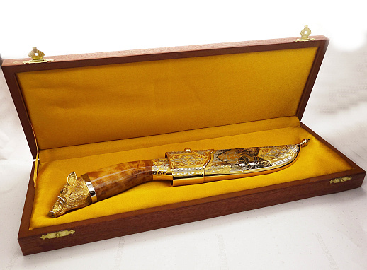 Нож с головой кабана № 2. Златоуст