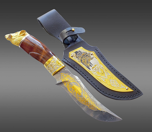 Нож дамасский "Кабан" №6. Златоуст