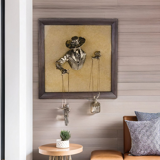 Бронзовая картина "Марионетки"