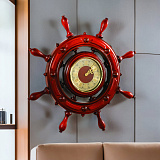 Штурвал сувенирный, часы (8 ручек)