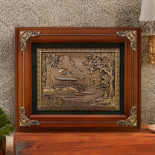 Деревянная ключница "Домик охотника"