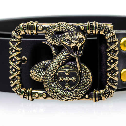 Ремень кожаный с пряжкой "Чертог змия"