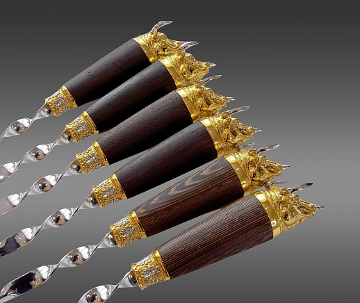 Набор шампуров "Быки". Позолота