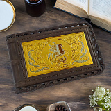 Кожаная визитница "Георгий Победоносец" № 2. Златоуст