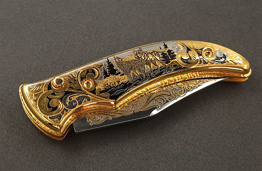 Нож складной "Волки №2"