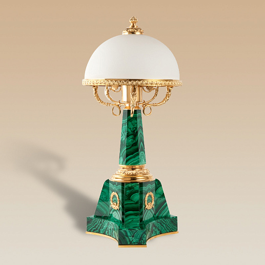 Настольная лампа из малахита малая купить с доставкой Настольная лампа из малахита малая