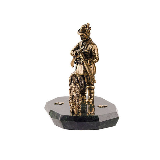 Бронзовая композиция "Охотник с собакой"