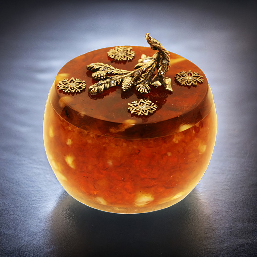 Шкатулка для украшений из янтаря