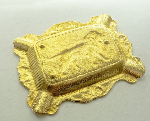 Пепельница "Лев". Позолоченная