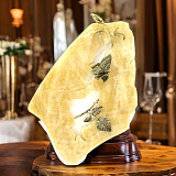 Бронзовая картина на ониксе "Роза(верхняя)"