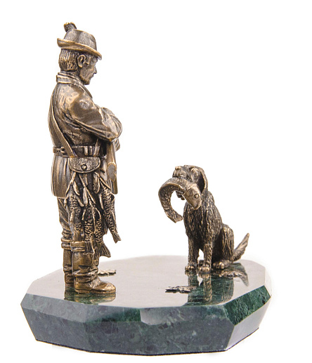 Бронзовая композиция-шарж "Охотник"