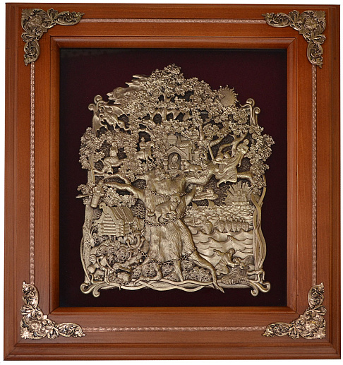 Деревянная ключница настенная "Лукоморье"