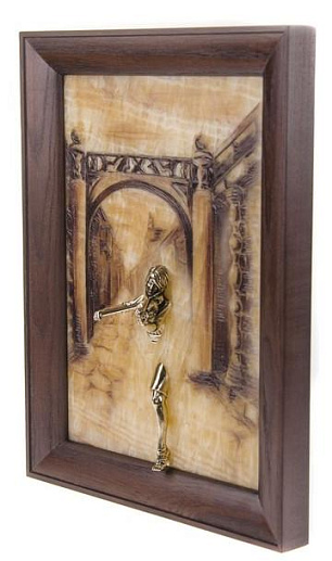 Бронзовая картина "Скрипачка. Сумерки"