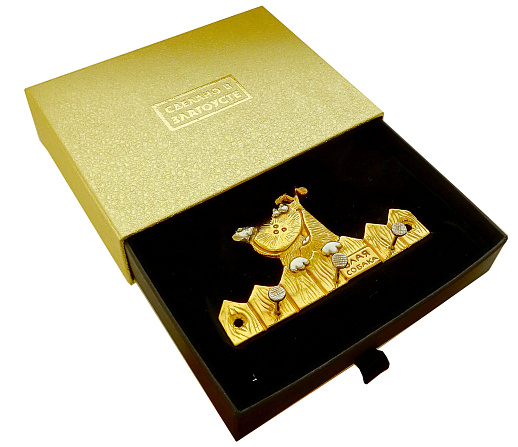 Бронзовая ключница "Собака"