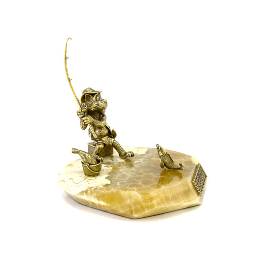 Бронзовая композиция "Котофей-рыбак" купить с доставкой Бронзовая композиция "Котофей-рыбак"