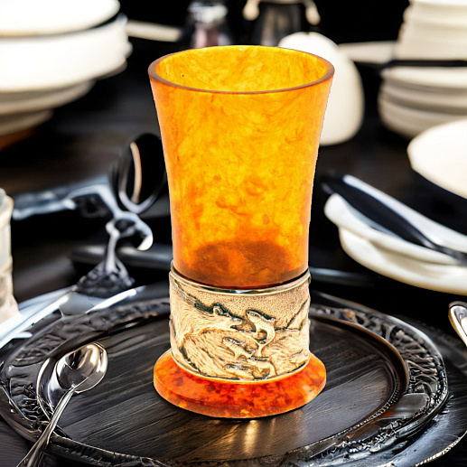 Стопка для водки из камня (янтарь)