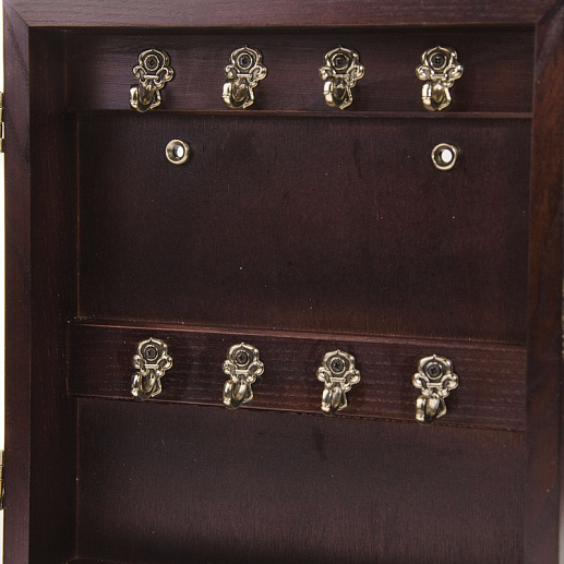 Бронзовая ключница настенная "Пара. Осень" с подсветкой