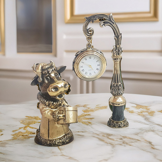 Бронзовые часы "Буренка" купить с доставкой Бронзовые часы "Буренка"