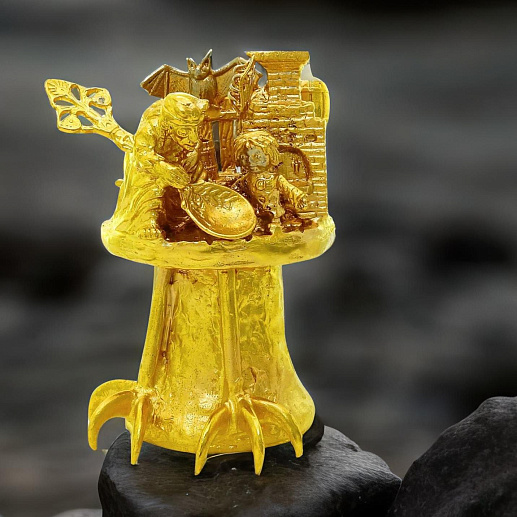 Колокольчик "Баба Яга". Позолоченный