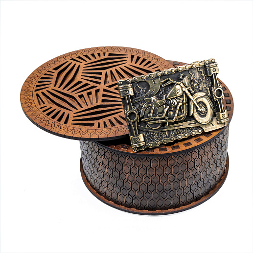 Ремень кожаный с пряжкой "Kawasaki"