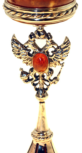 Подарочный бокал для вина из камня (янтарь)