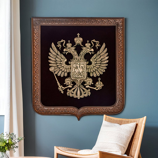 Бронзовая картина-панно "Герб малый"