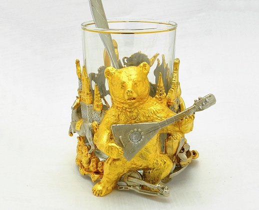 Оригинальный подстаканник "Народный мишка" купить с доставкой Оригинальный подстаканник "Народный мишка"