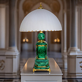 Настольная лампа из малахита