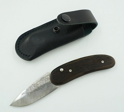 Нож складной рабочий №3 дамасский