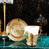 Кофейная пара из фарфора "Малахит". Златоуст