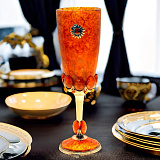 Подарочный бокал для вина из камня (янтарь)